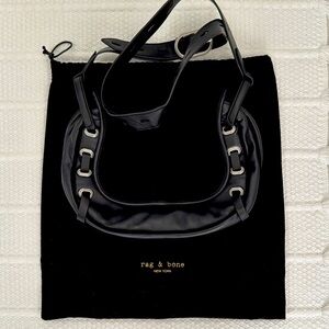 Rag & bone black suede messenger crossbody bag